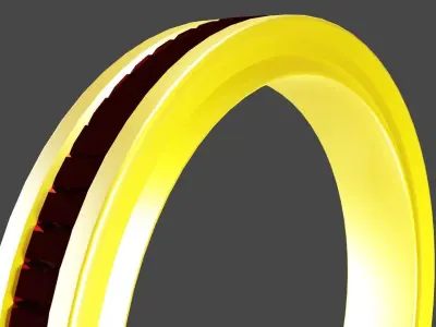 Metallic Crystal Ring Low-poly 3D model