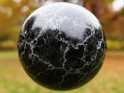 Luxe Black Veined Marble - Procedural PBR Texture Texture