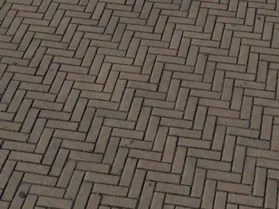 Clean Herringbone Clay Pavers Texture