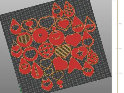 Valentines Day Earrings unique gift for your loved one 3D print model