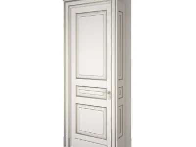Classic Door white with patina 3D model