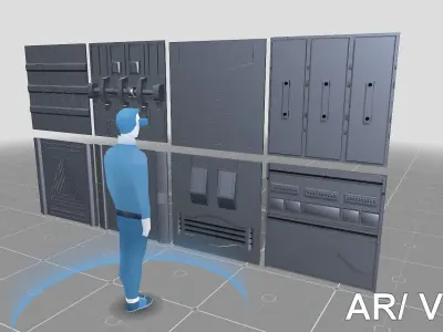 Sci-fi Panel Pack Low-poly 3D model