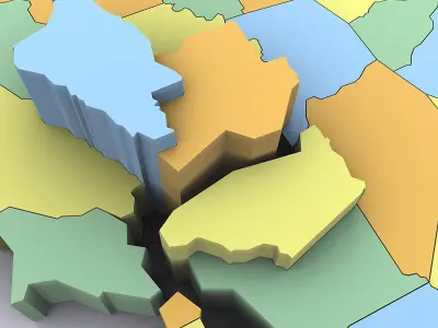 Map of California 3D model