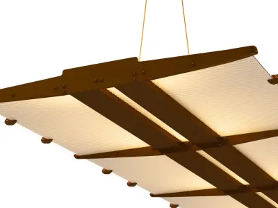 Wing Linear Suspension Ceiling Light 3D model