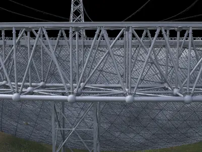 Night Fast radio telescope moutain landscape 3D model