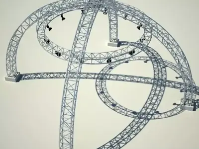 Metallic structure truss 01 3D model