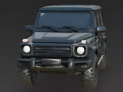 Stylized Stealth Security SUV 3D Model Low-poly 3D model