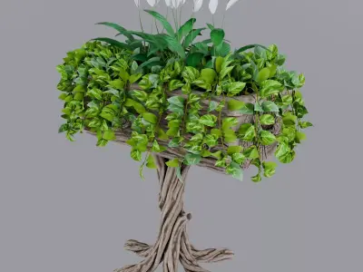Flowerbed of wood 3D model