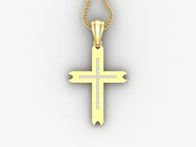 High Cross Pendant Light Gold 18K 4CP005 3D print model