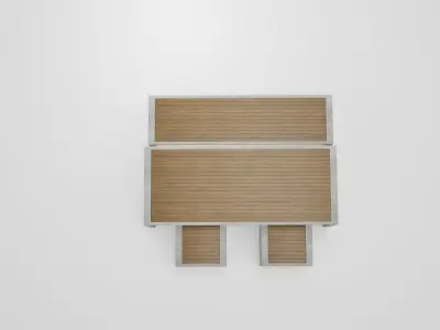 Marina Bench Set - Stoll Table  Low-poly 3D model