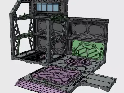 FULLY CUSTOMIZABLE MECHA HANGAR BASE 3D print model