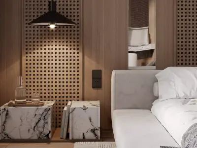 Minimalist Bedroom Design 3D model