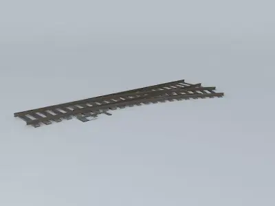 Eco Rail Track Points Old Wooden Split Sleepers Free 3D model