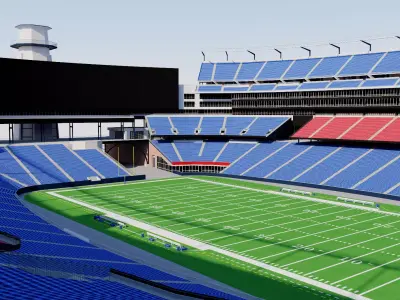 Gillette Stadium - Boston - New England Patriots - USA 3D model 3D model