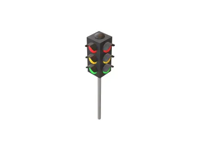 Traffic Light v2 001 Low-poly 3D model