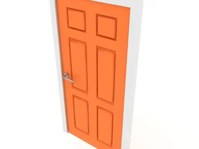 3D Door orange 3D model