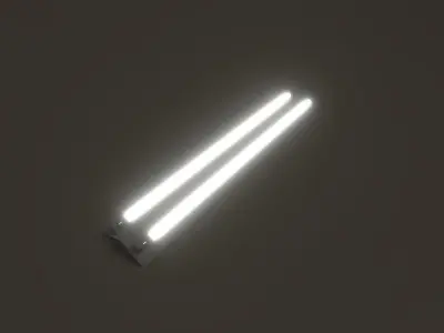 Fluorescent Strip Light Low-poly 3D model