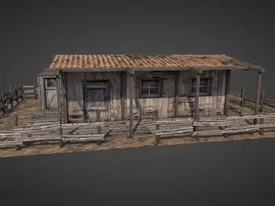 Anatolian Village Shack 4 Low-poly 3D model