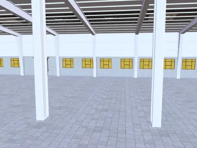 Warehouse Interior And Exterior Low-poly 3D model