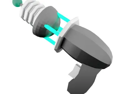 3d Futuristic Sci-Fi Assault Pistol low-poly icon 3D model