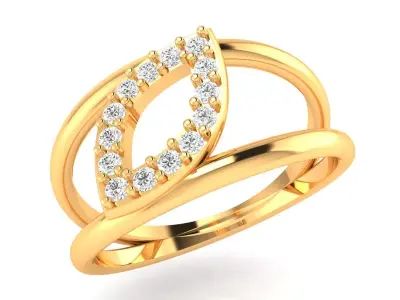 AR-LRZ-0015 gold diamond ring 3D print model