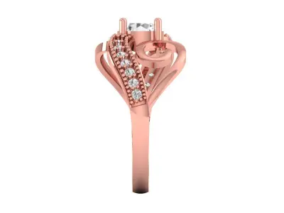 Solitaire Wedding Engagement Women Rings 3D print model