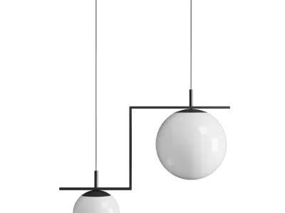 Hanglamp Zac 2 lamps zwart 3D model