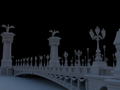 Pont Alexandre III Alexander 3 Bridge Paris 3D model