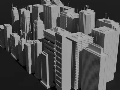 City Building Kitbash Pack 3D model