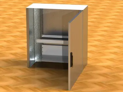 Cabinet metal with glass door Free 3D model