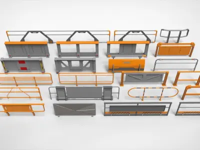 sci-fi Railing 3 3D model