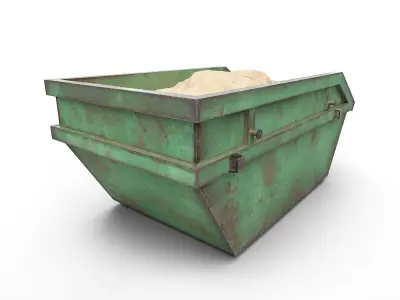 Skip Dumpster with sand Low-poly 3D model