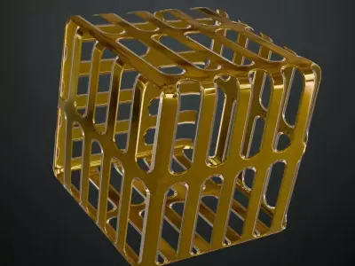 Golden Metal Grill Transparent PBR Seamless Texture