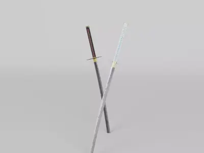 Hikari and Yami the Twin Katanas 3D model