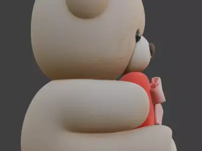 Valentines Day Teddy Bear 3D Model Low-poly 3D model