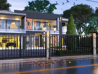 MODERN HOUSE COELEGYNE PANDURATA 3D model