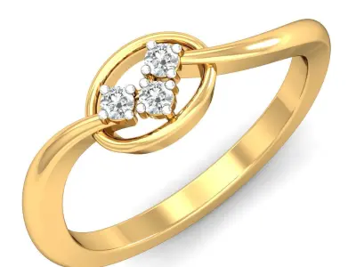 Solitaire Engagement Wedding Diamond Ring 3D print model 4