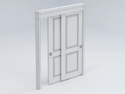 Sliding Closet Double Door 3D model