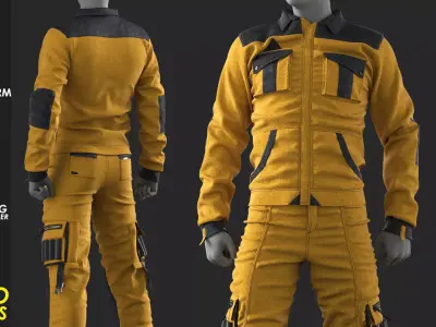 Mens Uniform - Marvelous Designer with Video Process 3D model