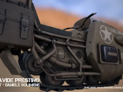 Scifi US Army 04521 Bike Low-poly 3D model