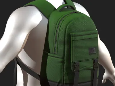 Backpack bag baggage pockets product  Low-poly 3D model