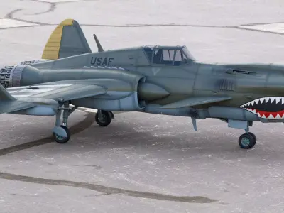  Viper P-40J Jet Fighter Concept Aircraft 3D model