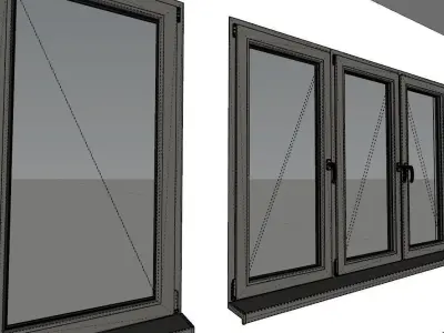 Windows and simple Door  3D model