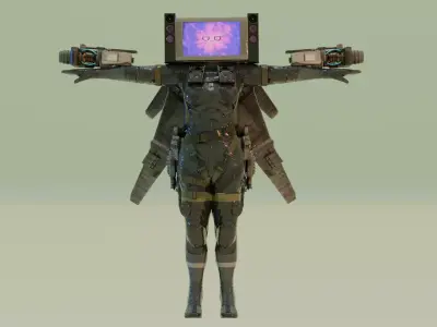 athena skibidi wars 3D model