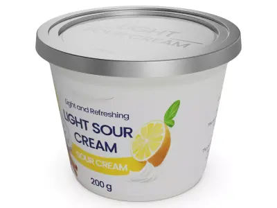 Sour cream Light Sour Cream Low-poly 3D model