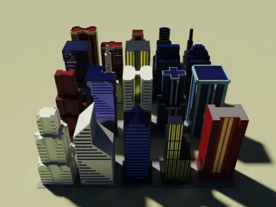 aset voxel city building  3D model