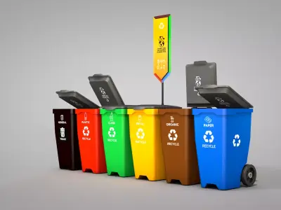 Recycling Bins 3D model