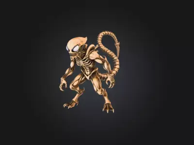 Alien Predator Low-poly 3D model