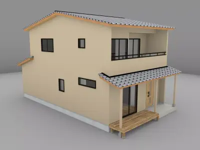 House model for background 10 Low-poly 3D model
