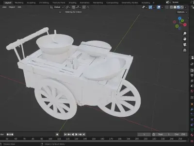 Corn Cart Low-poly 3D model